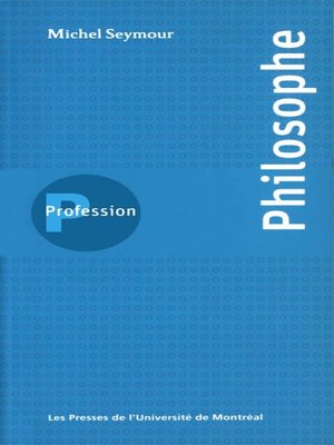 cover image of Profession philosophe